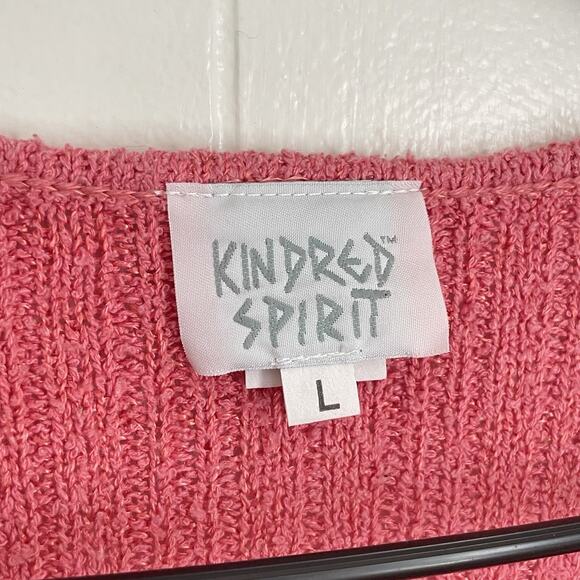 Y2K Knit Babydoll Top L Pink Ruffle Wrap Silk Linen Fairy Coquette Cottage Boho - Picture 3 of 7